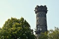 A stone observation tower on the top of the DÃâºÃÂÃÂ­nskÃÂ½ SnÃâºÃÂ¾nÃÂ­k, Czech Republic Royalty Free Stock Photo